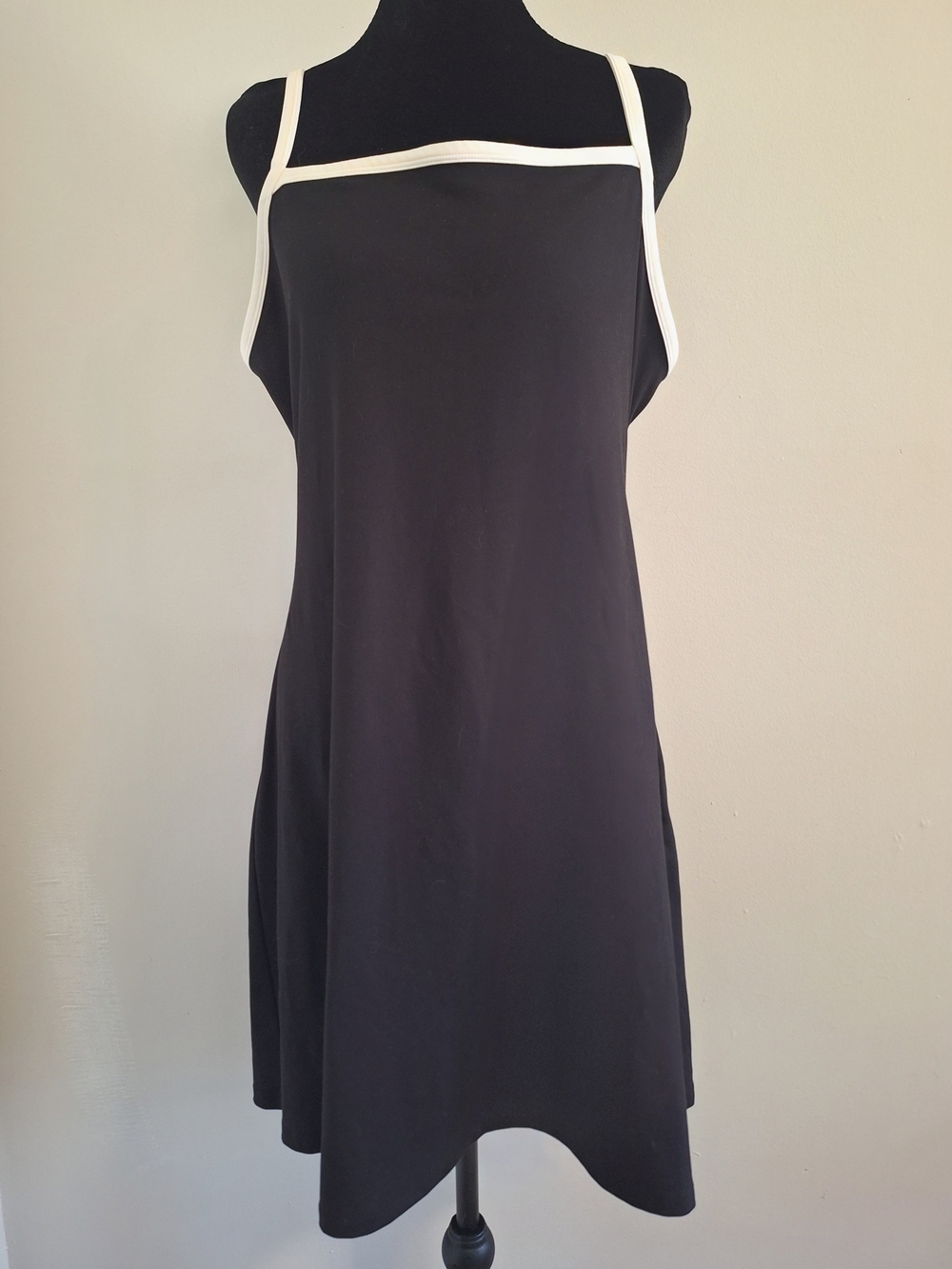 Wild Fable ButterBliss Black Mini Dress with White Trim